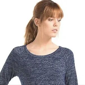 The Limited Asymmetrical Navy Blue 3/4 Sleeve Tunic